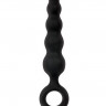 Черный анальный стимулятор-елочка с ограничительным колечком