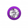 Фиолетовая анальная цепочка с кристаллом Buddy - 17,7 см.