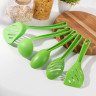 Набор кухонных принадлежностей Доляна «Точки», 5 предметов, цвет зелёный