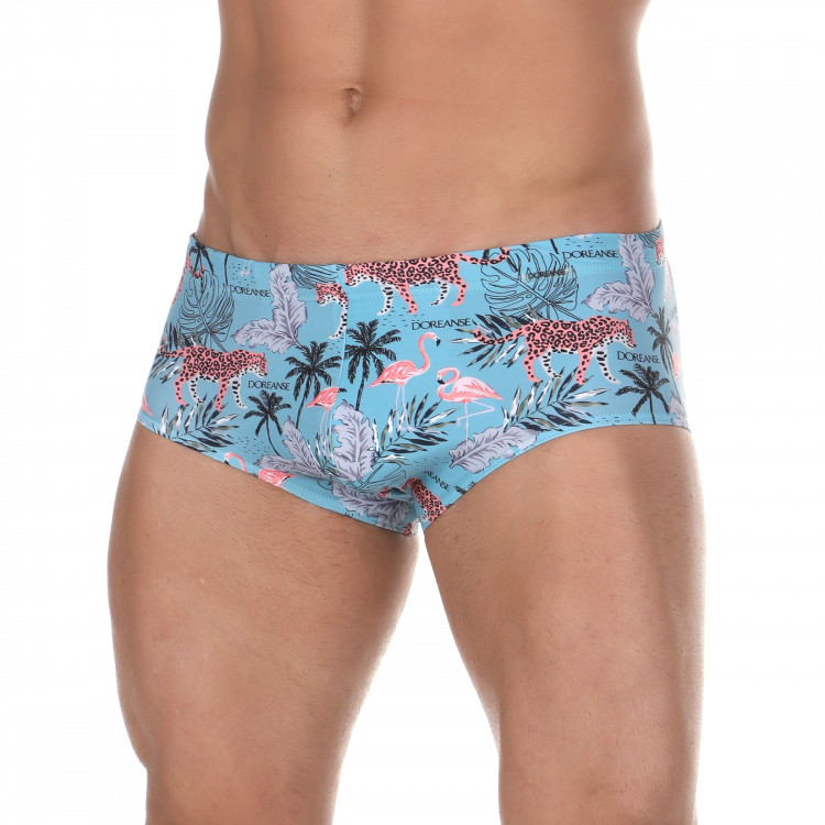 Бирюзовые мужские плавки с оригинальным принтом Doreanse Mayo 