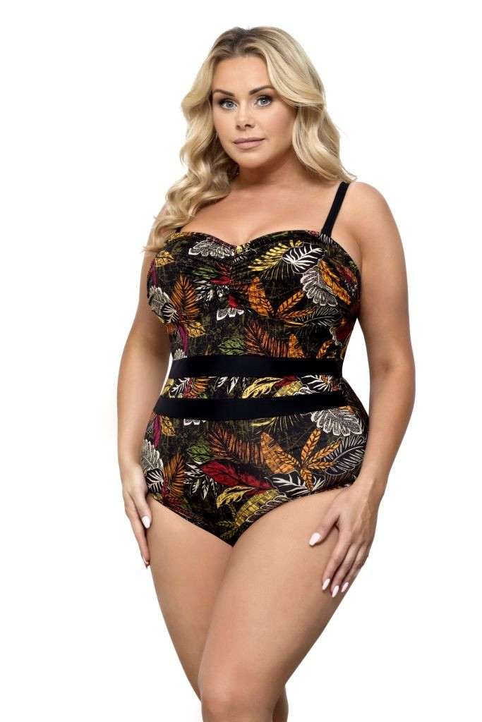 Эффектный совместный купальник с имитацией пояса 