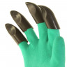 Зелено-черные нейлоновые перчатки «Землеройки» с латексной пропиткой и когтями (размер 10)