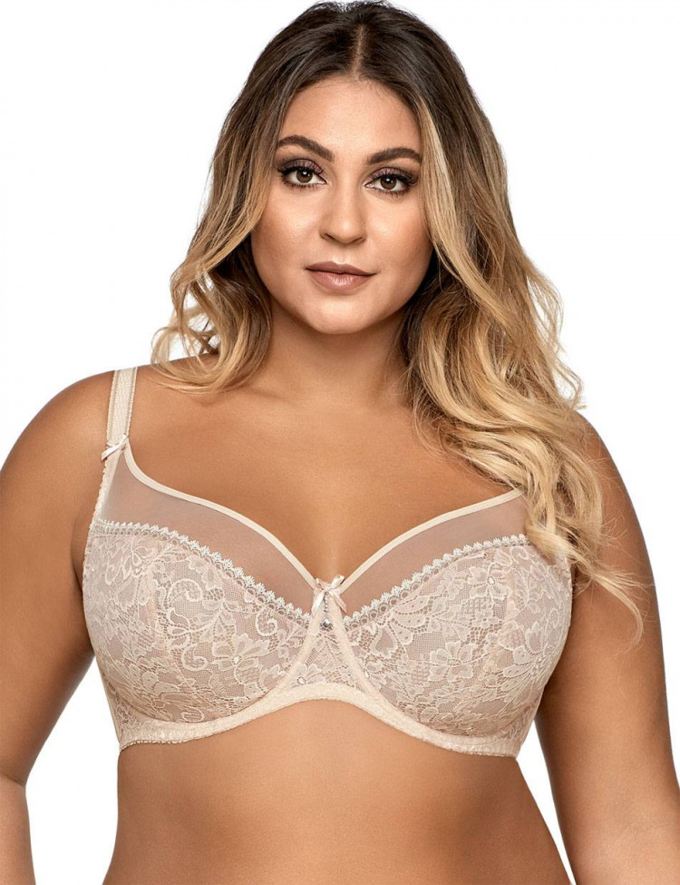Комфортный бюстгальтер plus size на косточках с боковыми поддержками 