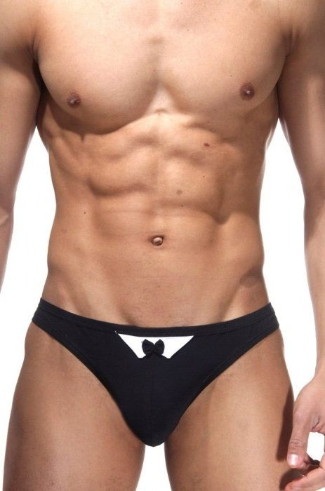 Трусы-стринги в стиле смокинга 