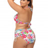 Купальник plus size с ярким цветочным принтом