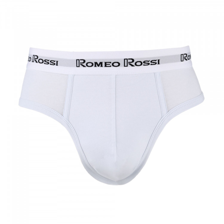 Классические мужские трусы-брифы с белой брендированной резинкой 
