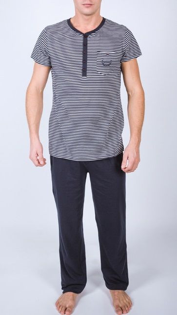 Мужской пижамный комплект в полоску 