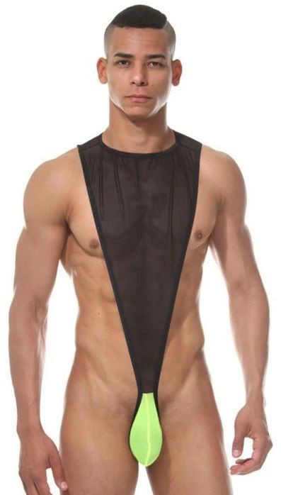 Мужское боди с контрастной вставкой 