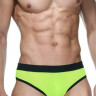 Черно-лаймовые мужские трусы-тонги