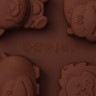 Форма для украшений Доляна «Зоопарк», силикон, 21×10,5 см, 8 ячеек (3,9×3,5 см), цвет коричневый