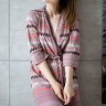 Женский халат-кардиган с зигзагообразным узором