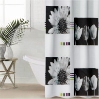 Штора для ванны «Белые цветы» (180х180 см)