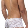 Белые мужские трусы-хипсы из кружевной ткани Белые мужские трусы-хипсы из кружевной ткани