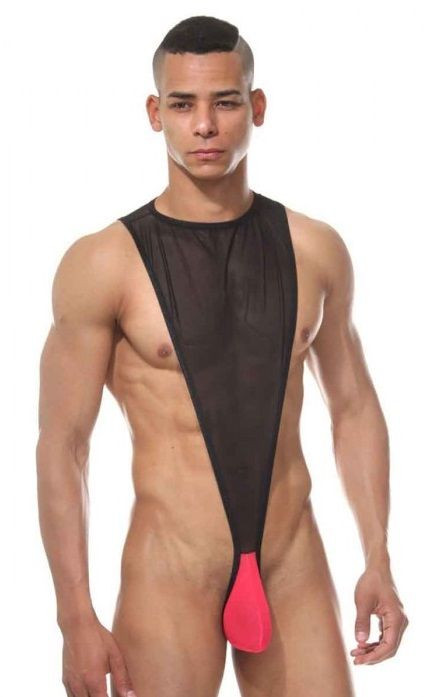 Мужское боди с контрастным гульфиком 