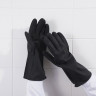 Черные хозяйственные латексные перчатки (размер L)
