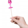 Розовый леденец  в форме анальной втулки со вкусом айриш крим - 29 гр.