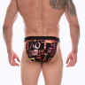 Черные мужские трусы-танга с блестящим принтом