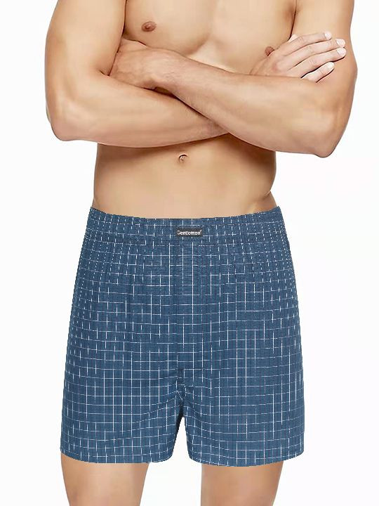 Хлопковые трусы-боксеры +size с рисунком-клеткой 