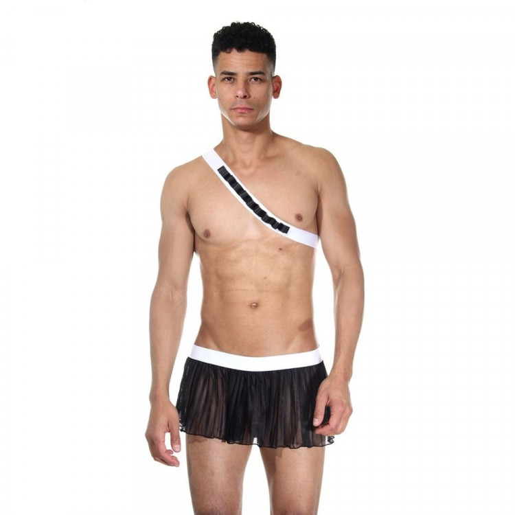 Черно-белый мужской игровой костюм  Охотник  