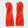 Красные хозяйственные латексные перчатки с длинными манжетами (размер S)