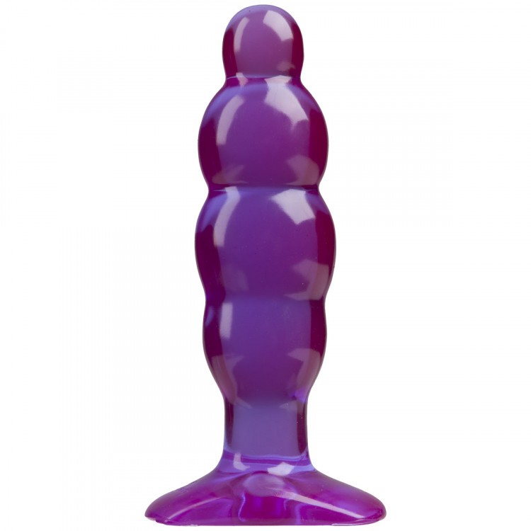 Фиолетовая рельефная анальная пробка SpectraGels Purple Anal Stuffer - 14 см. 