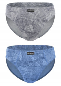 Набор из 2 трусов-слипов с рисунком - серых и голубых