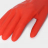 Красные хозяйственные латексные перчатки с длинными манжетами (размер M)