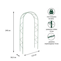 Зеленая разборная садовая арка «Ёлочка» (240х125х36,5 см)