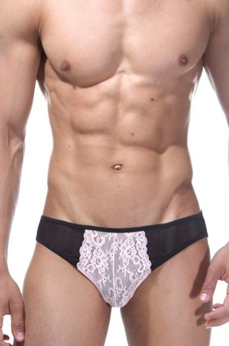 Черно-розовые трусы-слипы 