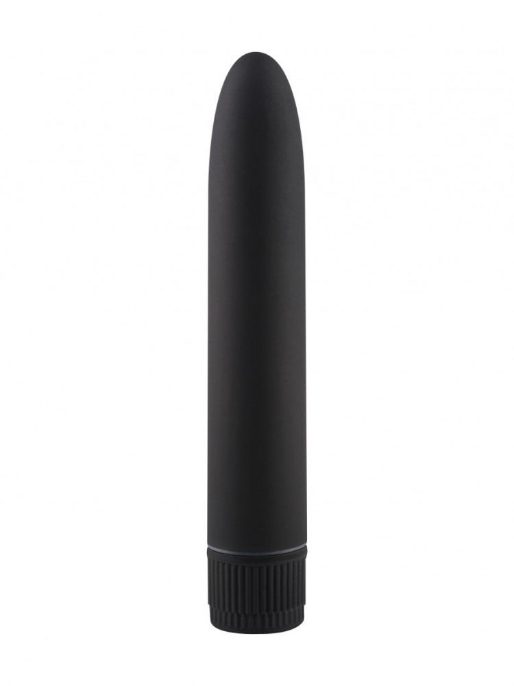 Черный матовый пластиковый вибратор - 14 см. 
