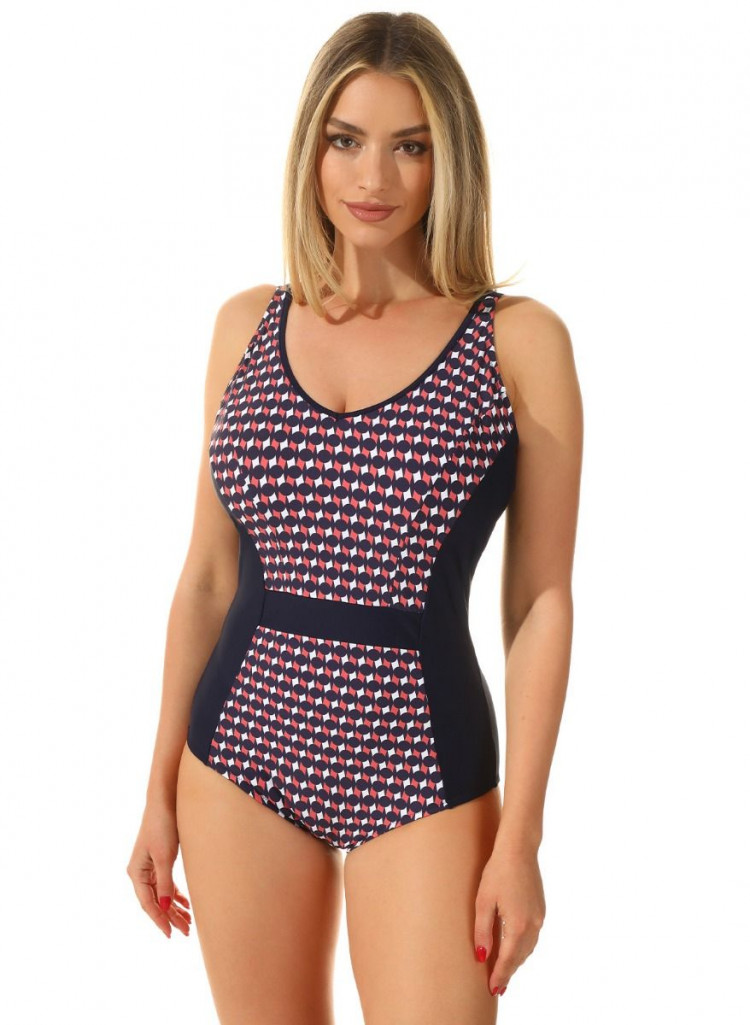 Слитный купальник с геометрическим принтом 