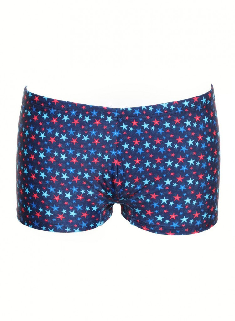 Синие плавки-боксеры с цветными звездочками 