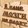Табличка для бани «В бане мозги не парят» в виде веника