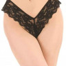 Пикантные кружевные трусики-тонги со шнуровкой сзади
