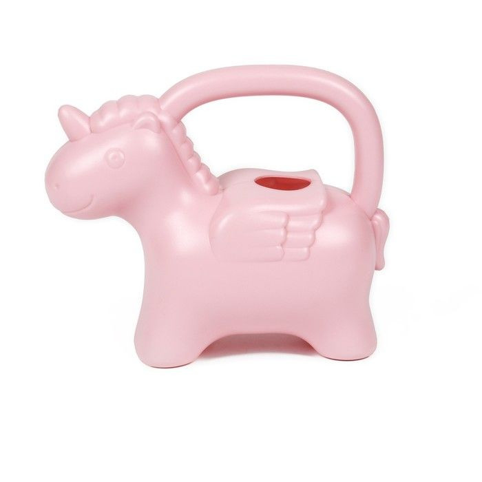 Розовая детская лейка без рассеивателя «Единорог» (объём 1 литр) 