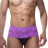 Мужские фиолетово-черные трусы с пикантной шнуровкой