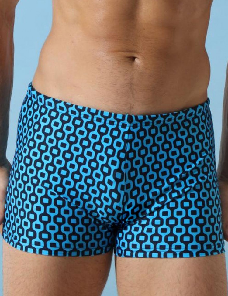 Мужские пляжные боксеры с геометрическим принтом 