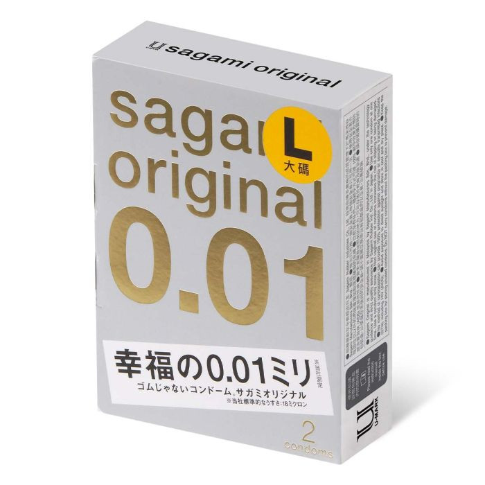 Презервативы Sagami Original 0.01 L-size увеличенного размера - 2 шт. 