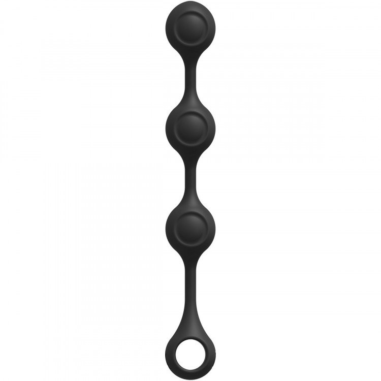 Черные утяжеленные анальные шарики Anal Essentials Weighted Silicone Anal Balls - 34,3 см. 