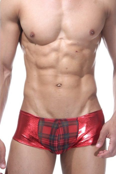 Красные блестящие трусы-хипсы 