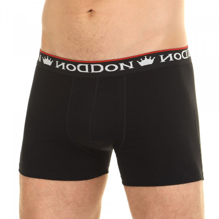 Черные мужские трусы-боксеры с пришивной брендированной резинкой 