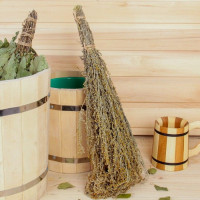 Травяной веник для бани из полыни - 45 см.