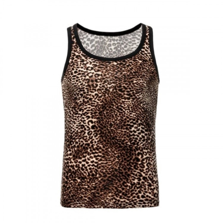 Стильная мужская майка с леопардовым принтом 