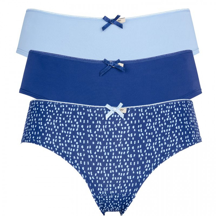Набор из 3 сине-голубых трусиков-шортов Olivia 