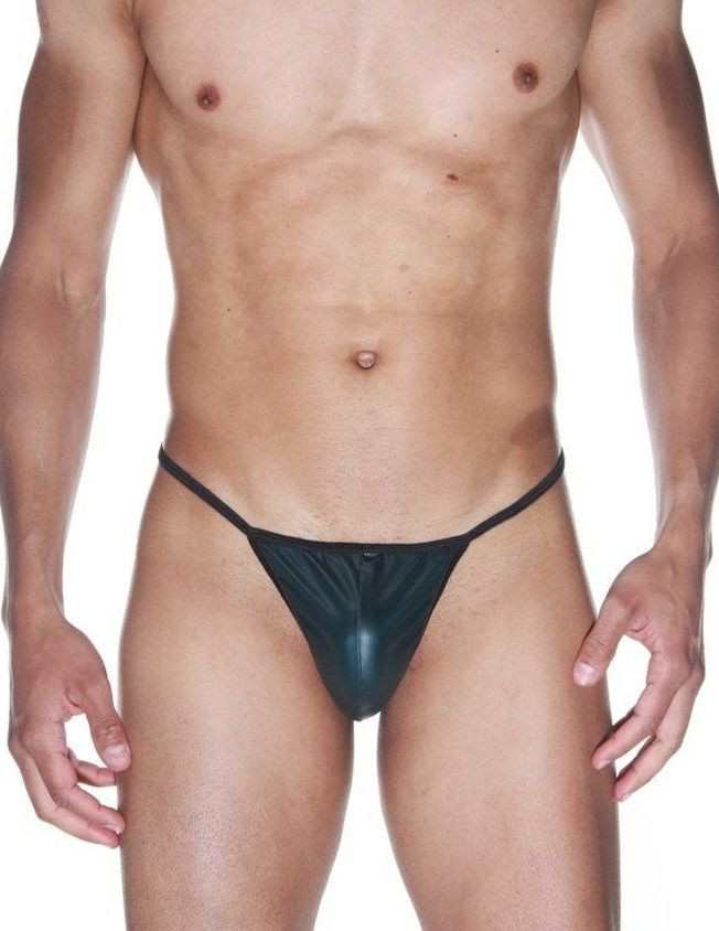 Мужские трусы-стринги изумрудного цвета 