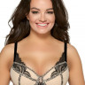 Пуш-ап бюстгальтер с контрастным кружевом и леопардовой отделкой
