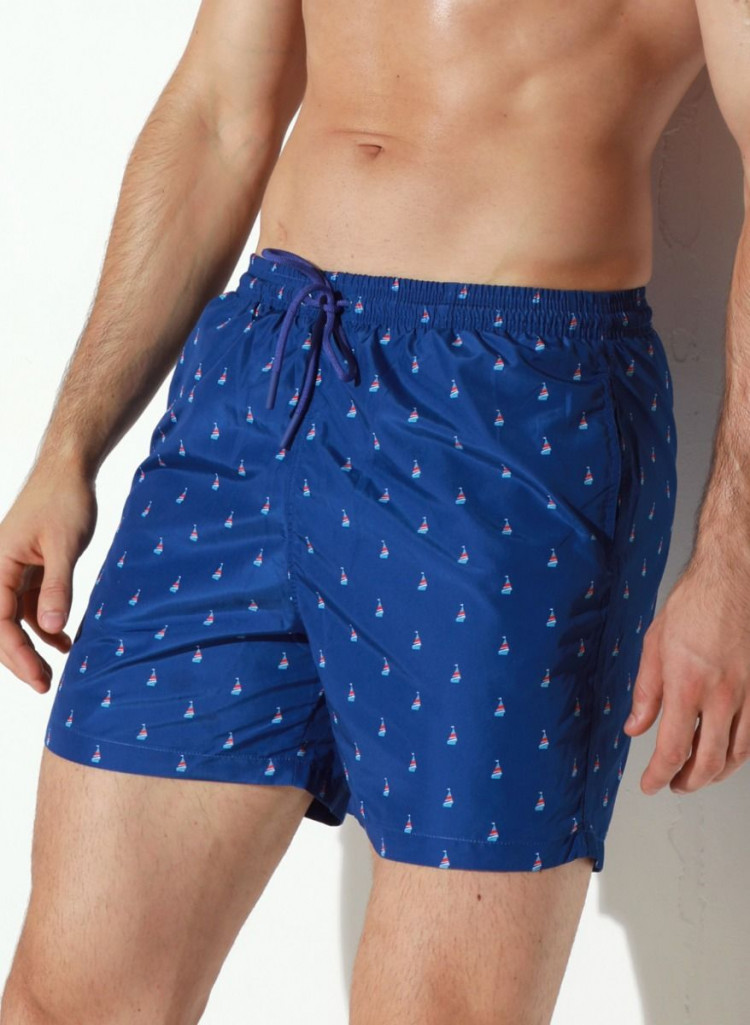Мужские пляжные шорты +size с принтом в виде парусников 