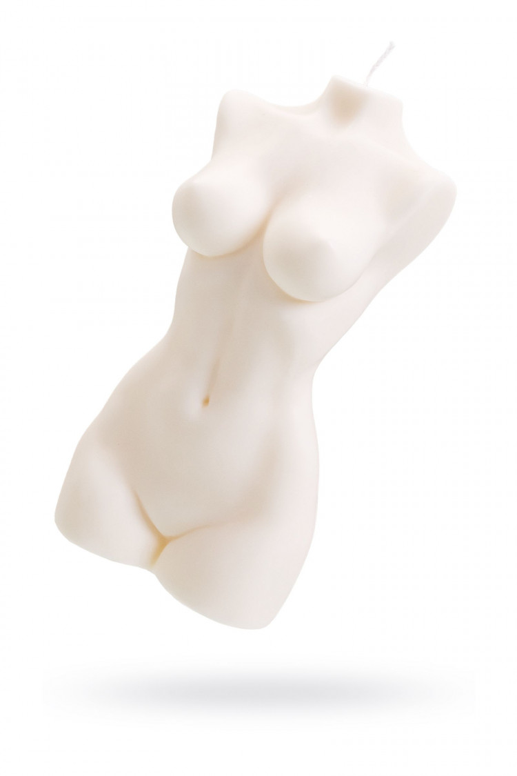 Белая интерьерная свеча в форме женского торса - 850 гр. 