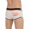 Белые трусы-хипсы с контрастной резинкой и надписями Movere