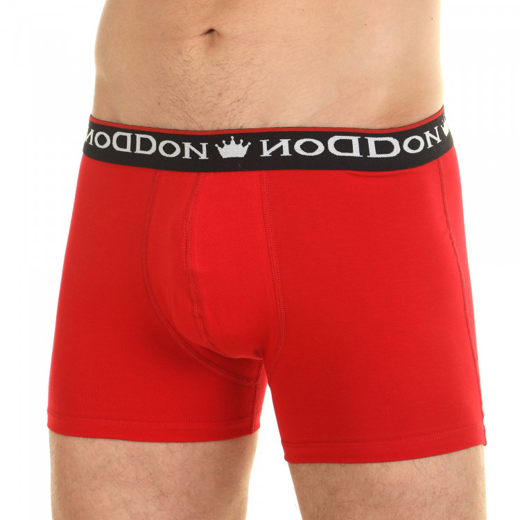 Красные мужские трусы-боксеры с пришивной брендированной резинкой 